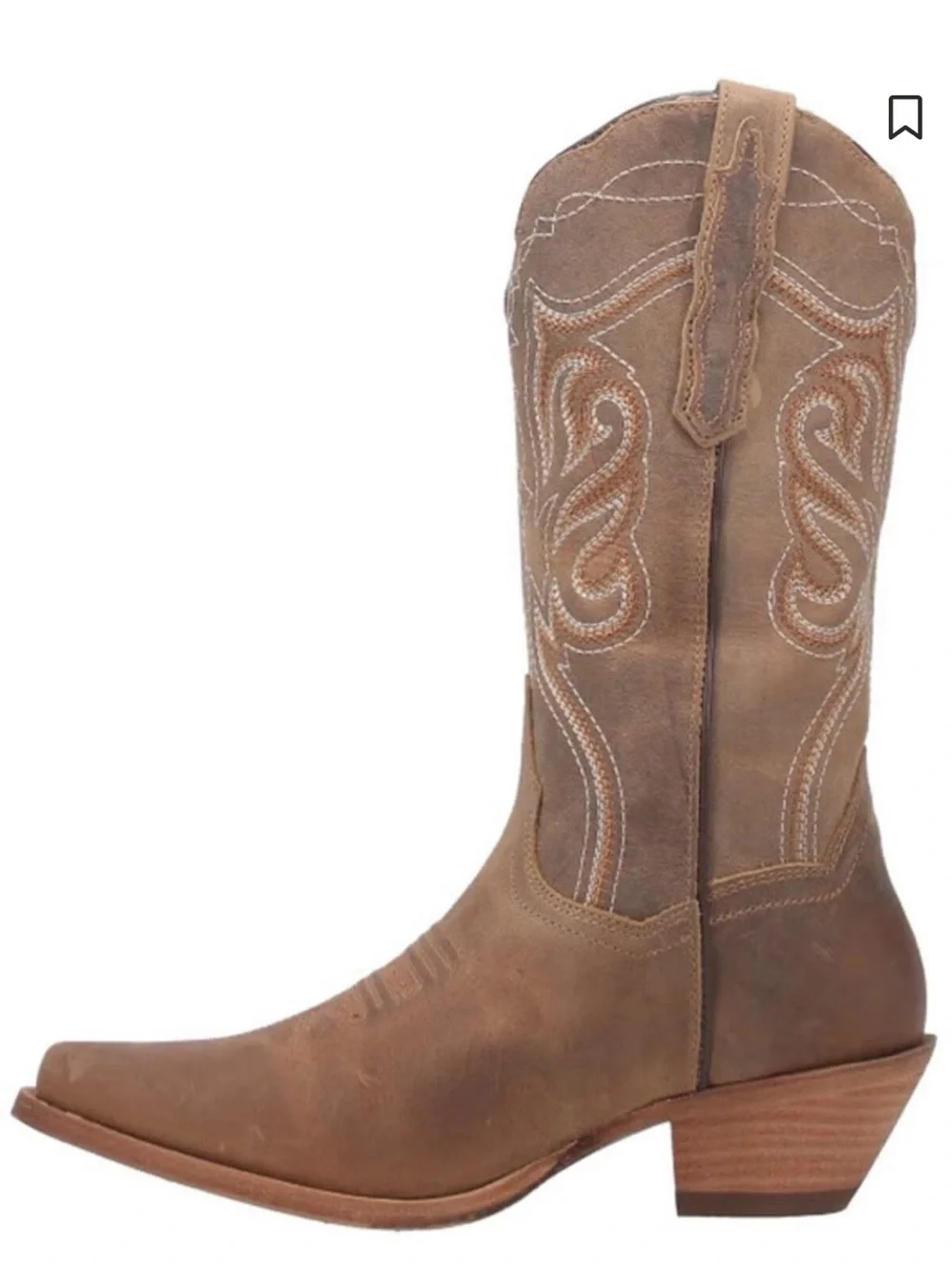Dan Post Karmel Taupe Leather Snip Toe Western Cowgirl Boots USA Women Size 8